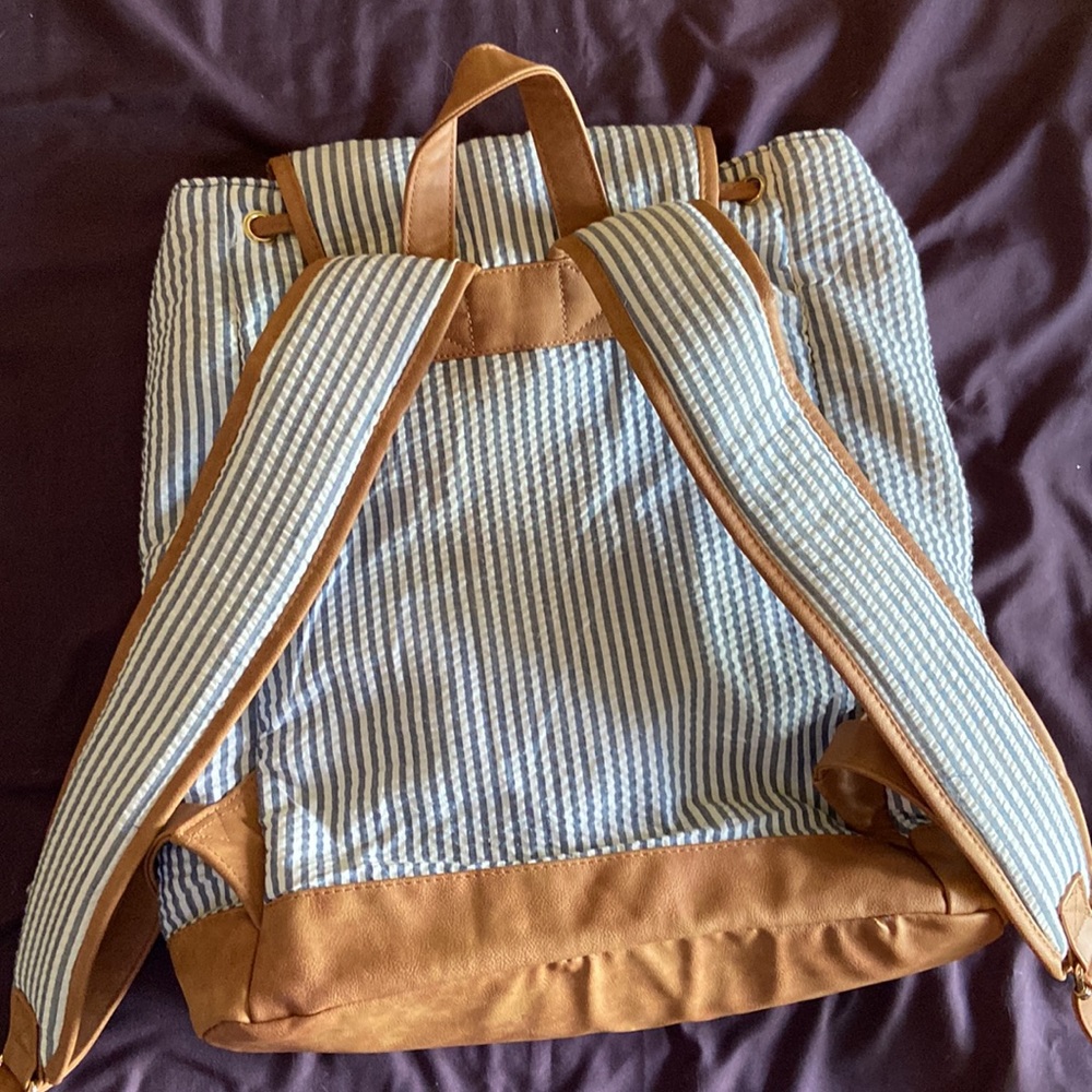 Striped Backpack Monogrammed “Dkm” - image 3